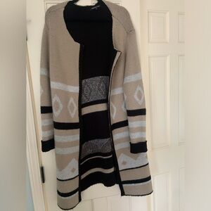Chic Black and Tan Women's Cardigan